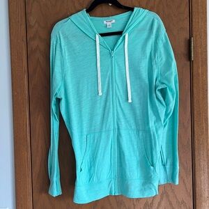 Aqua Zip-Up Hoodie
